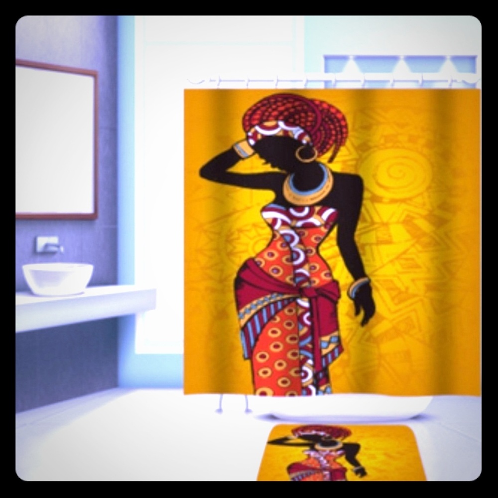 Beautiful Shower Curtain and hooks